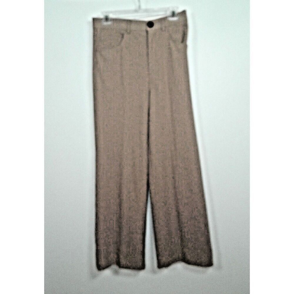 Zara Pants Women's Size Small Tan Wide Leg High Waisted Trendy Trousers